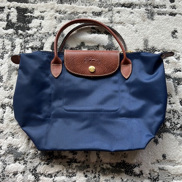 Longchamp Le Pliage Original Mini Pouch with Handle Cobalt Blue Recycled  Canvas